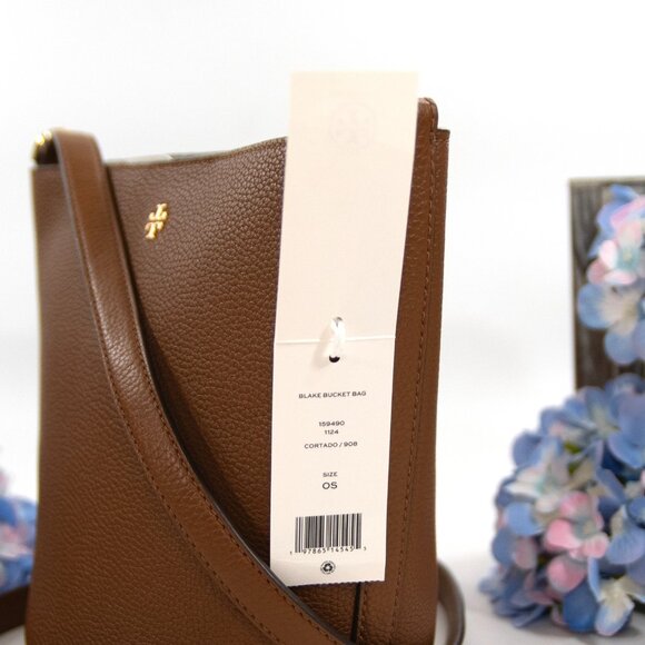 Tory Burch Cortado Pebbled Leather Blake Bucket Crossbody Shoulder Bag NWT - Picture 3 of 9